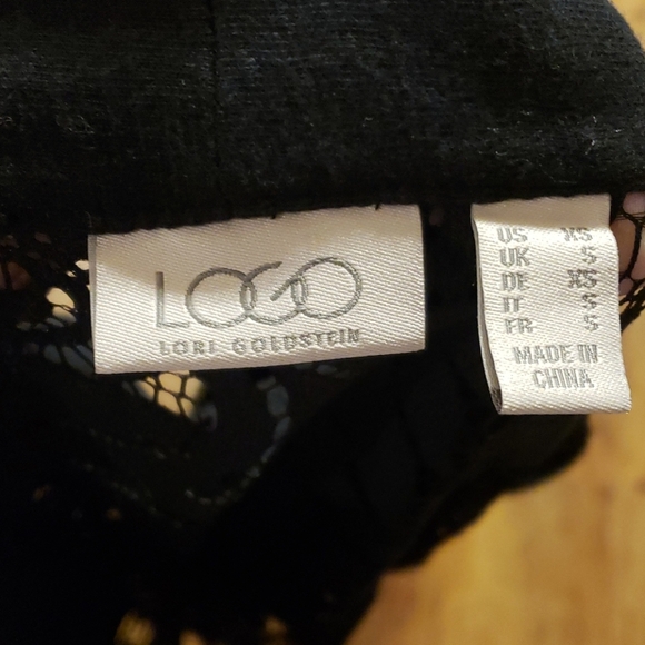 Logo lori Goldstein lace open front black cardigan - Picture 5 of 6